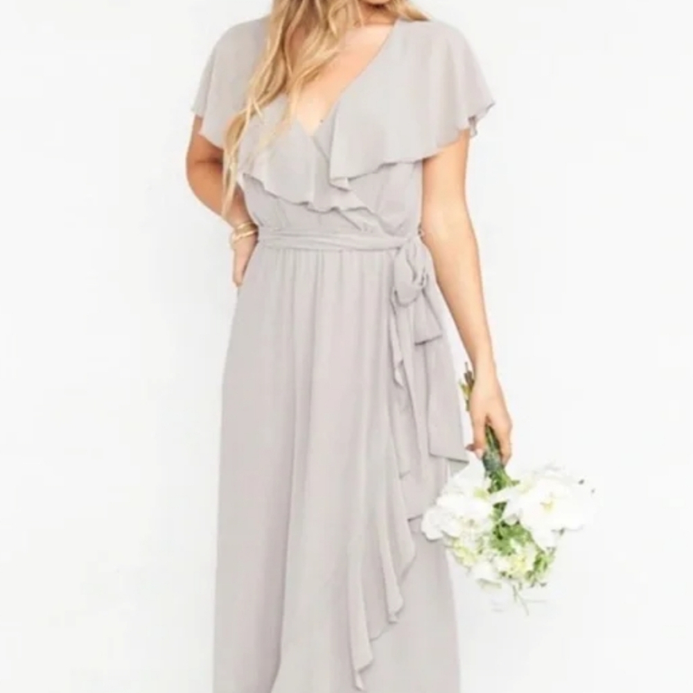 MUMU JESS RUFFLE MIDI DRESS